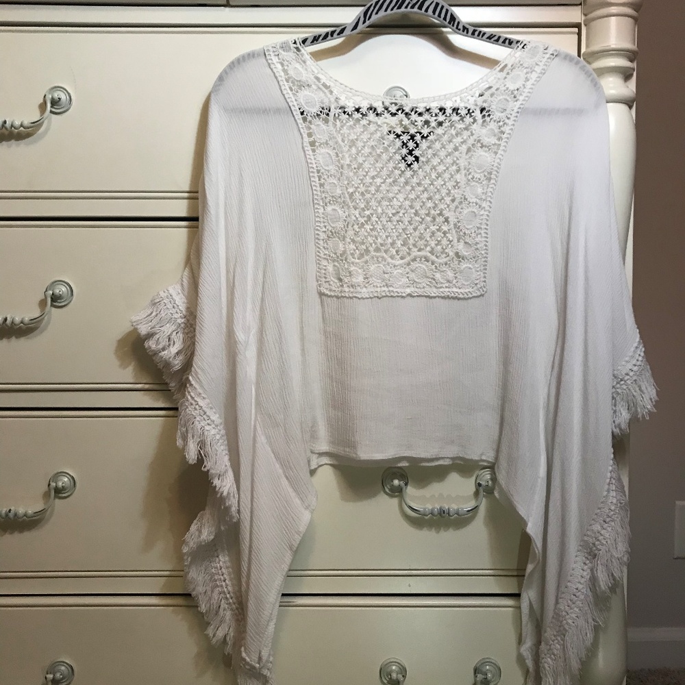 White Crop Half Sleeve